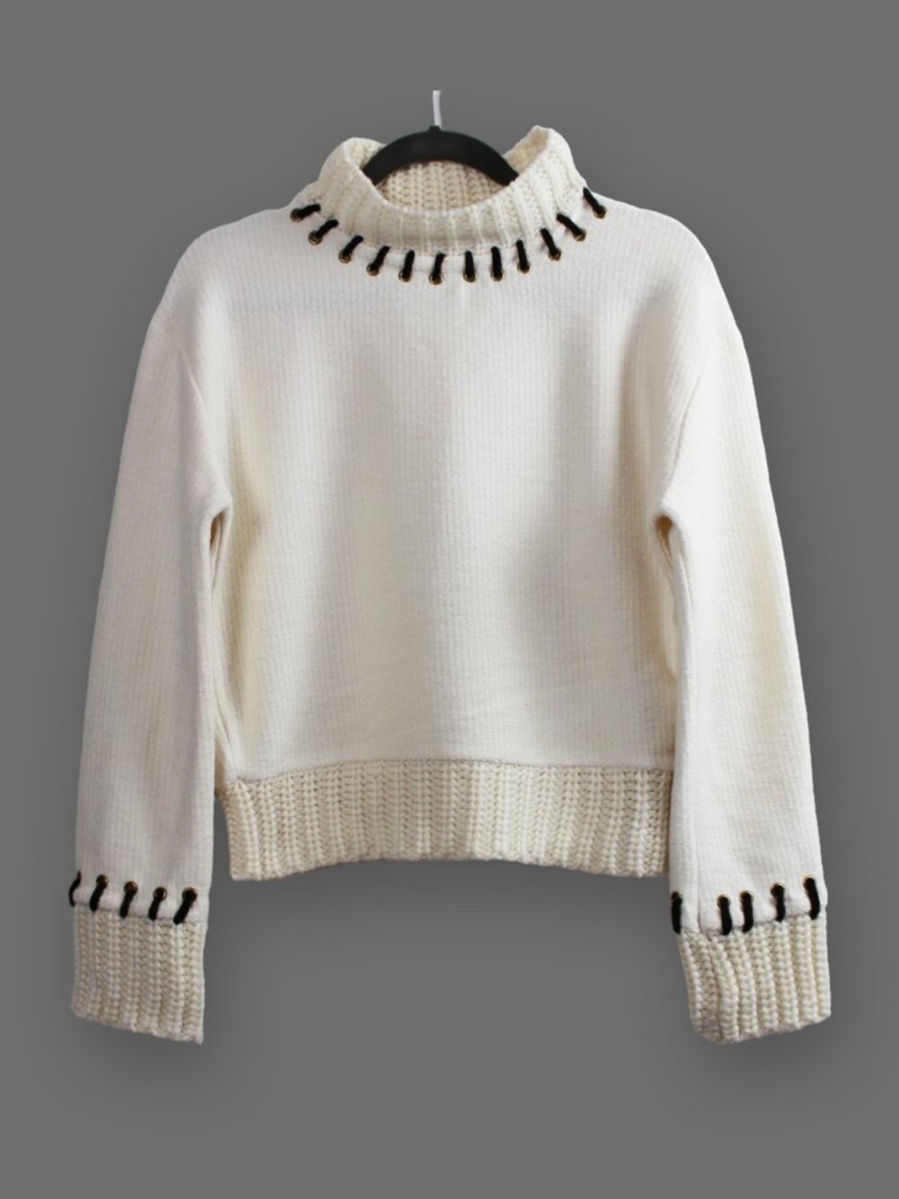 Zara Trafaluc Cotton-Blend Mock Neck Knit Sweater Size S